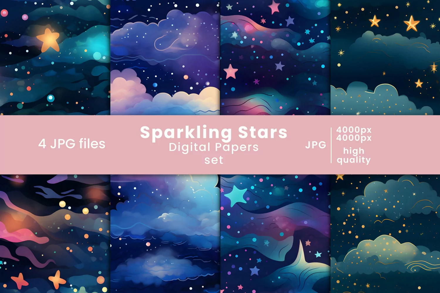 sparkling stars digital papers, stars digital papers, stars patterns, wrap, tumbler, scrapbook, set,
