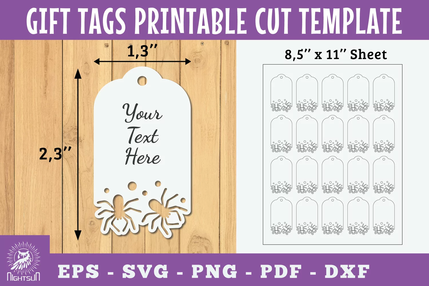 Spider Gift Tags Printable Cut product image 1