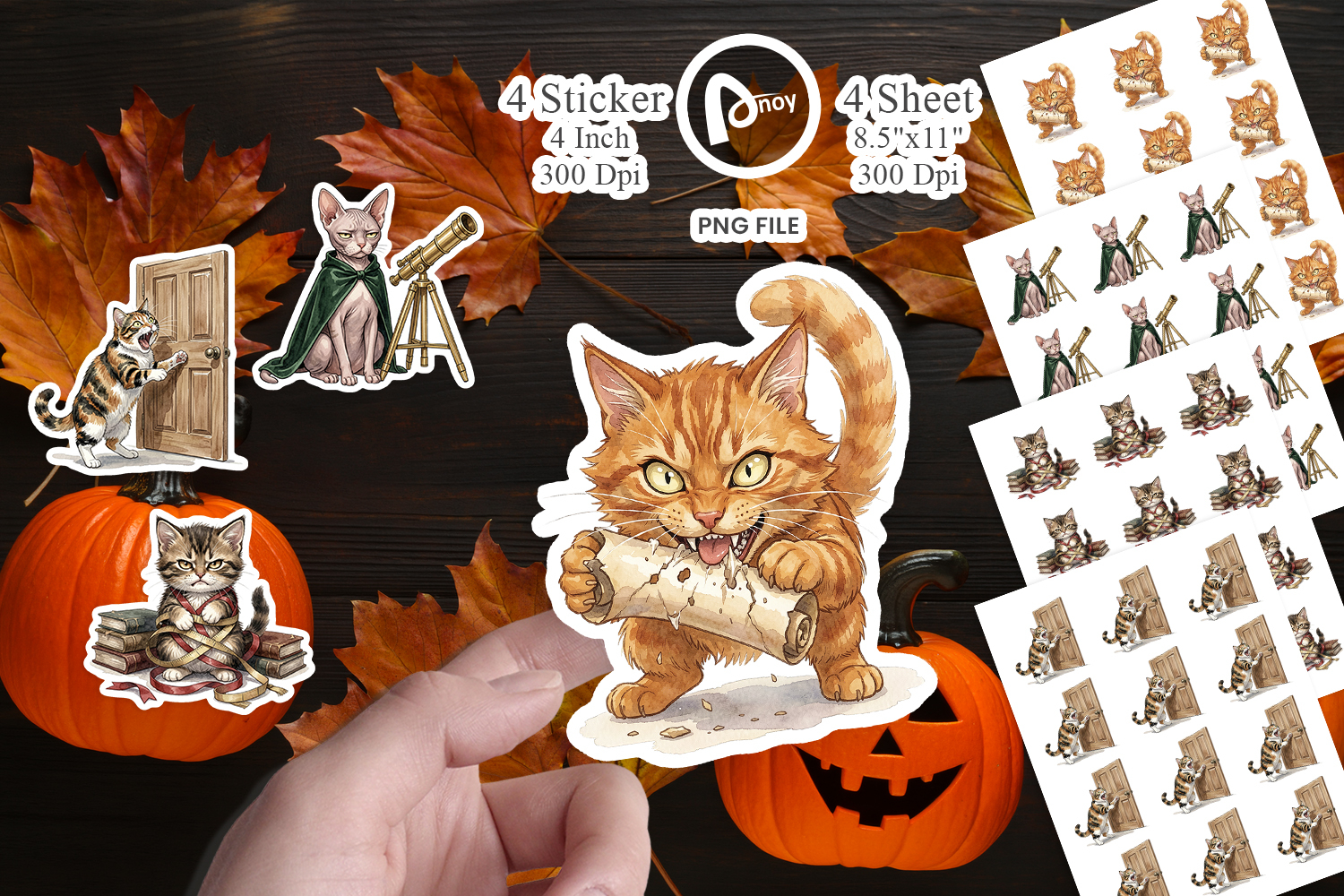 Spiteful Cat Dark Academia Sticker product image 1