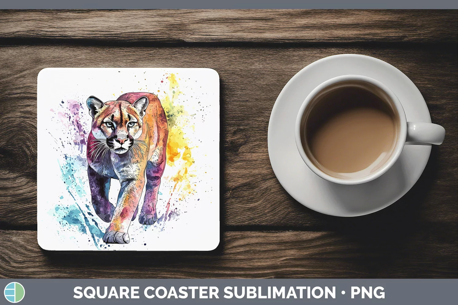 GorgeousSplash Wildcats Square Coaster design.