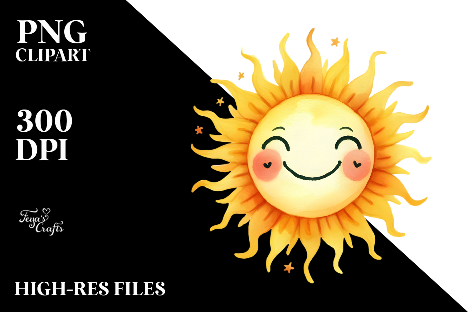 Very Simple Smiling Sun PNG product image 1