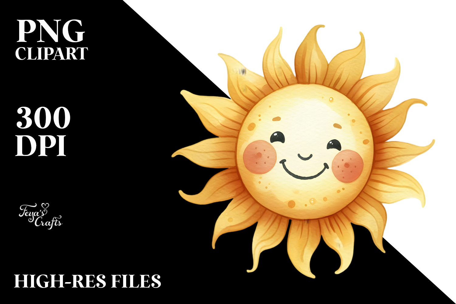 Simple Smiling Sun PNG product image 1