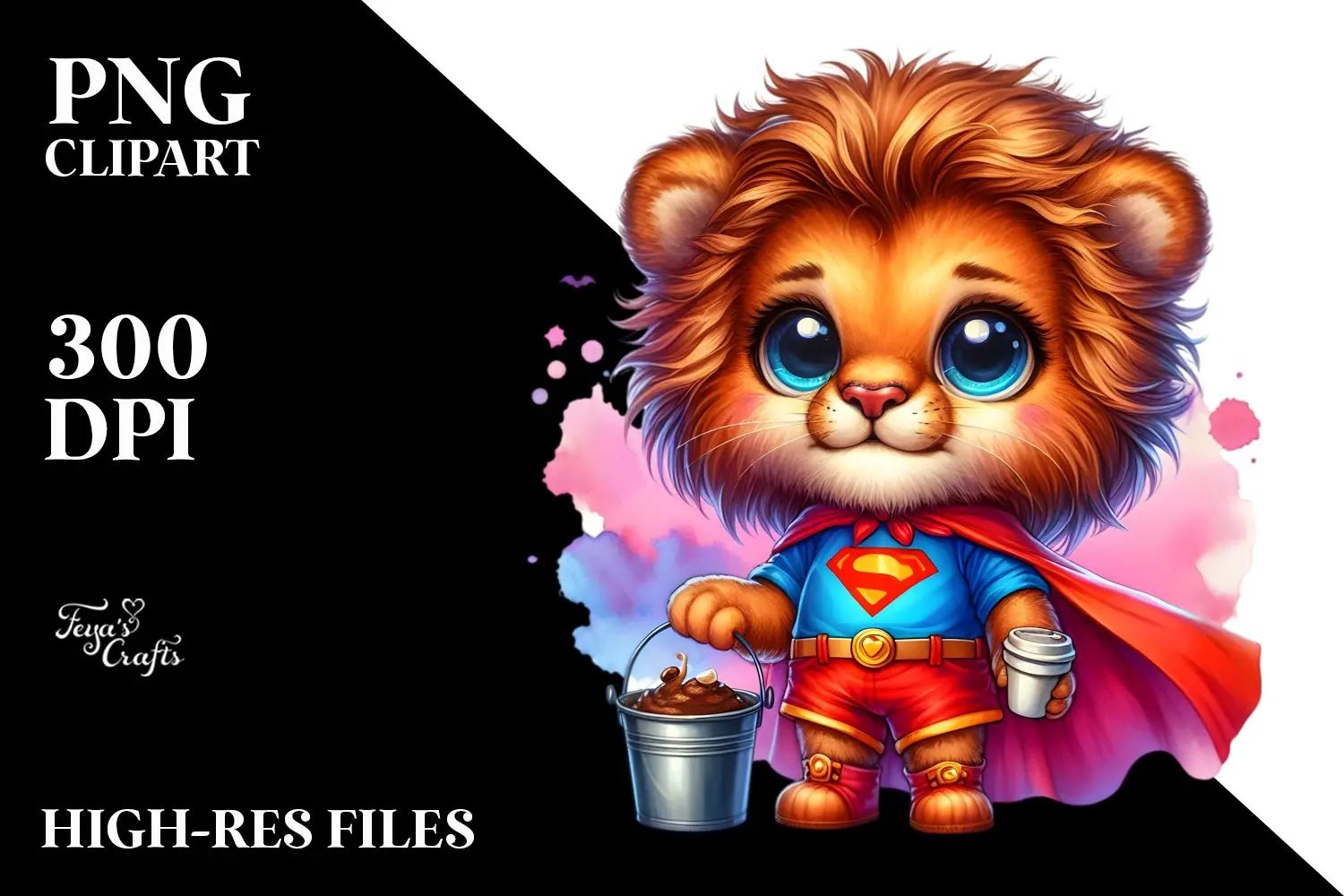 Superhero Lion PNG product image 1