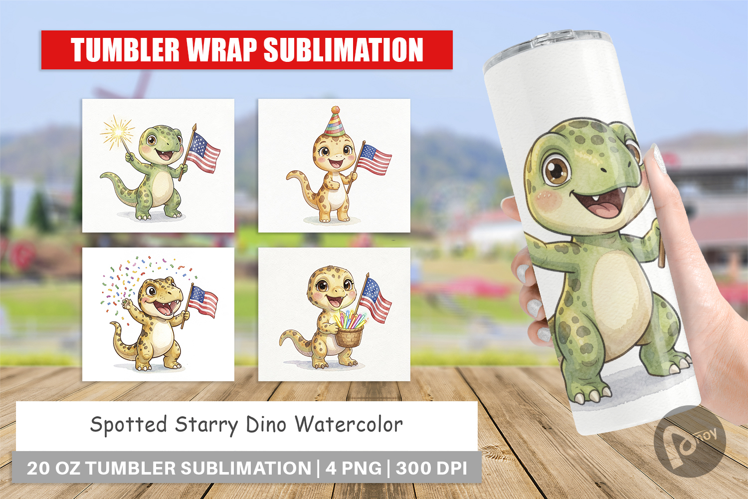 Spotted Starry Dino Tumbler product image 1