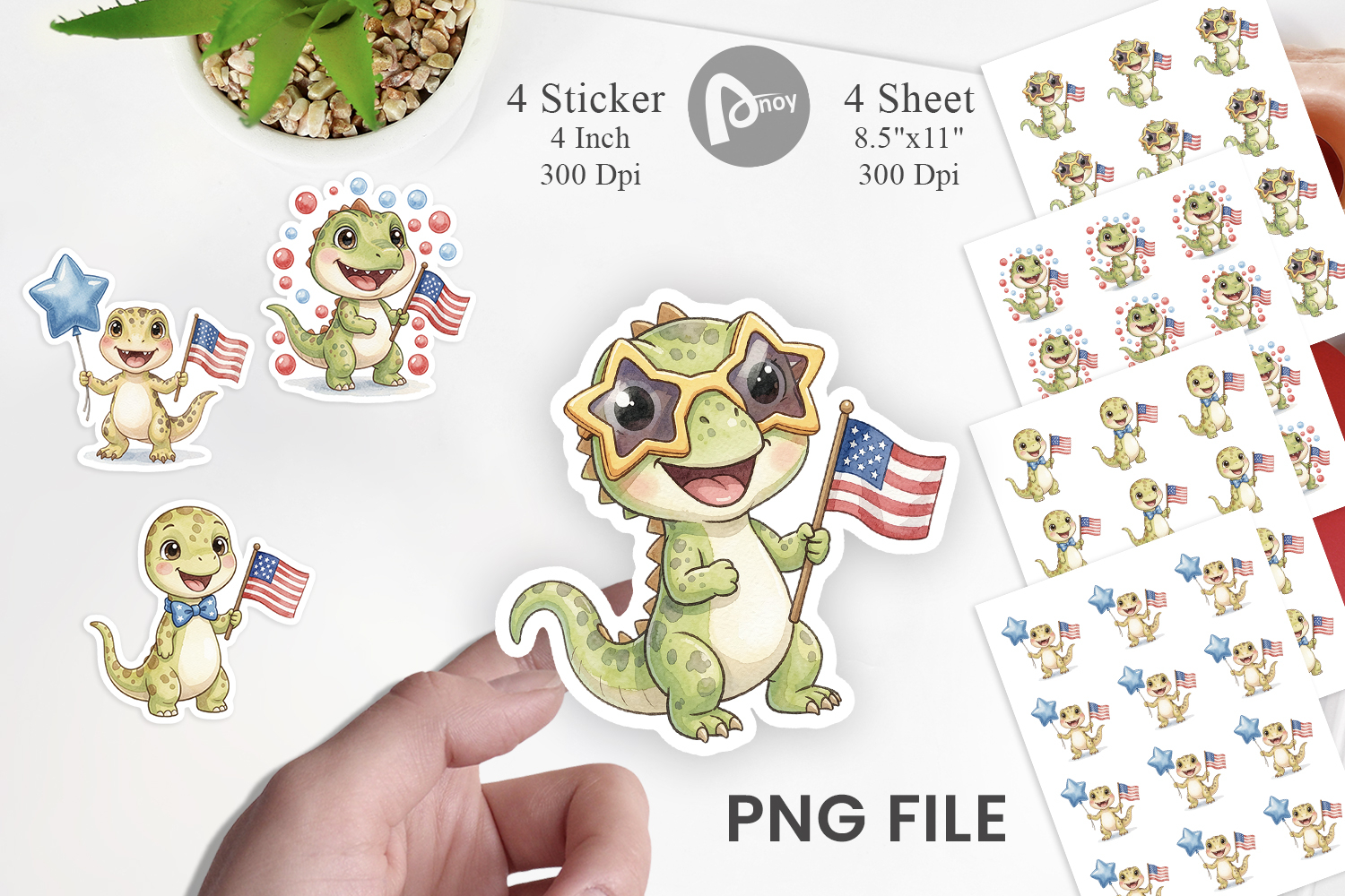 Spotted Starry Dino Sticker product image 1