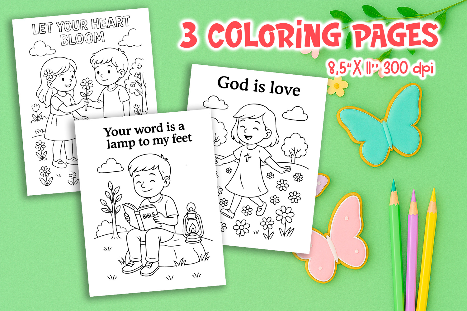 Spring Christian Coloring Pages | Kids Bible Printable product image 1