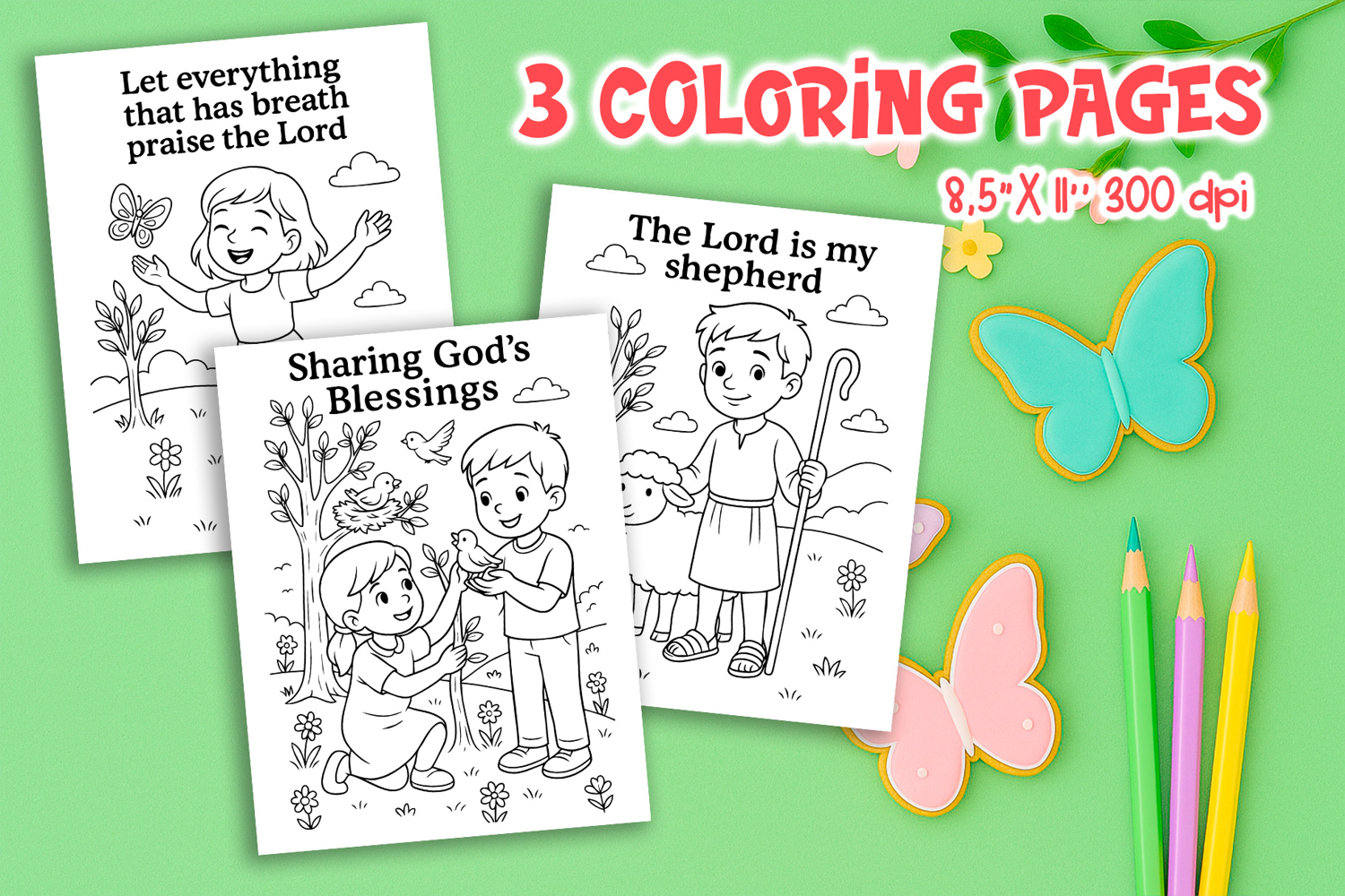 Spring Christian Coloring Pages | Kids Bible Printable product image 1