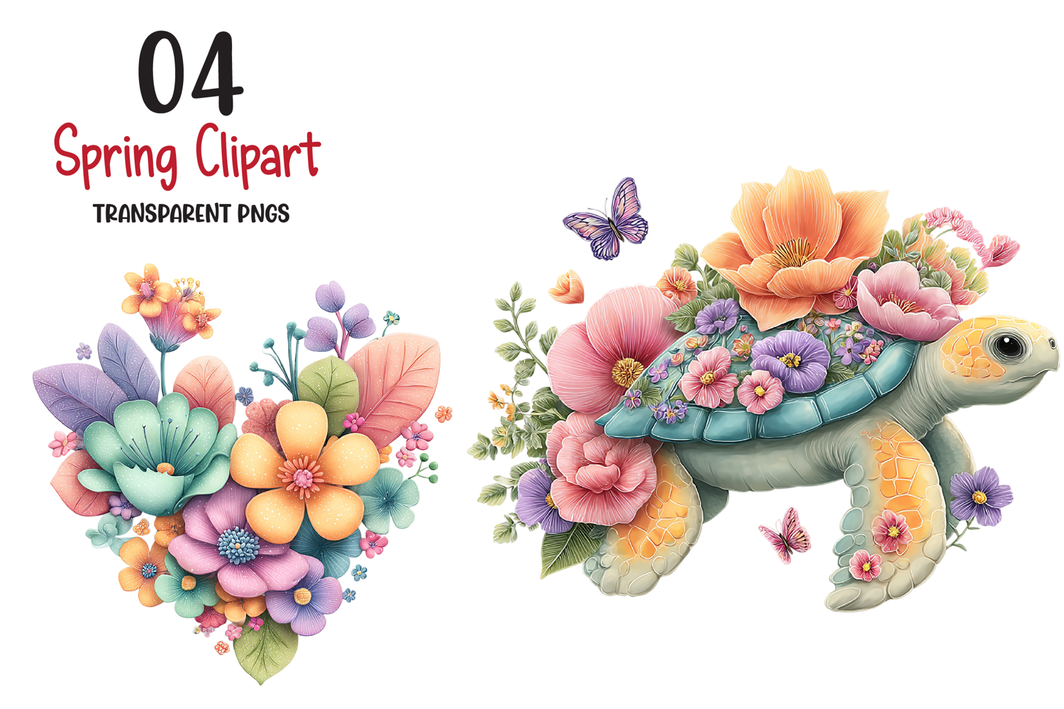 Spring Clipart Png,bright Spring Flowers Kids And Cottage product image 1