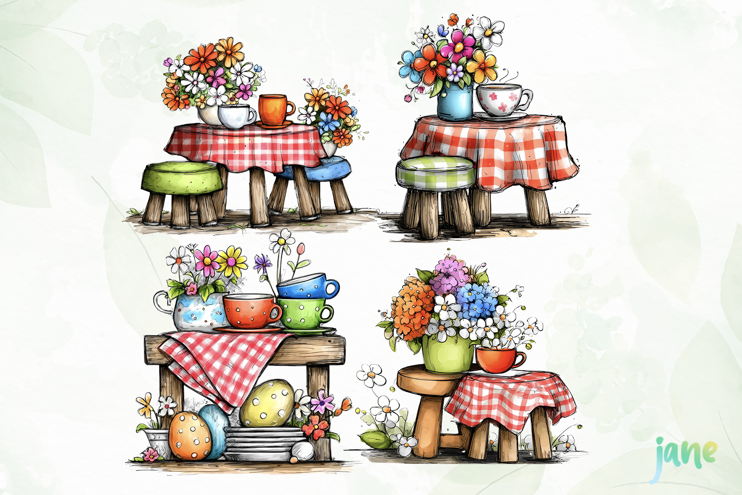 Spring Easter Watercolor Clipart product image 1