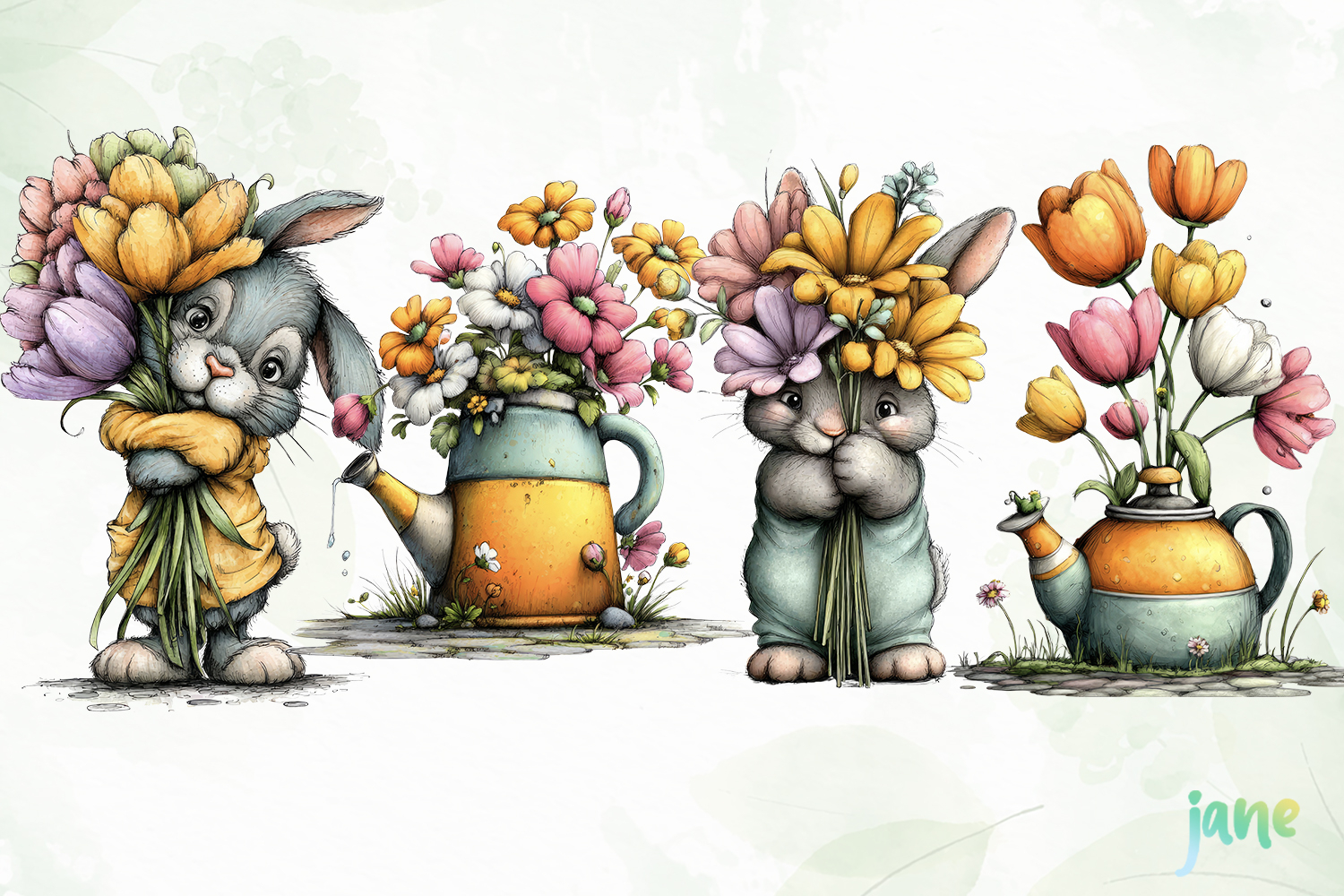 Spring Easter Watercolor Clipart product image 1