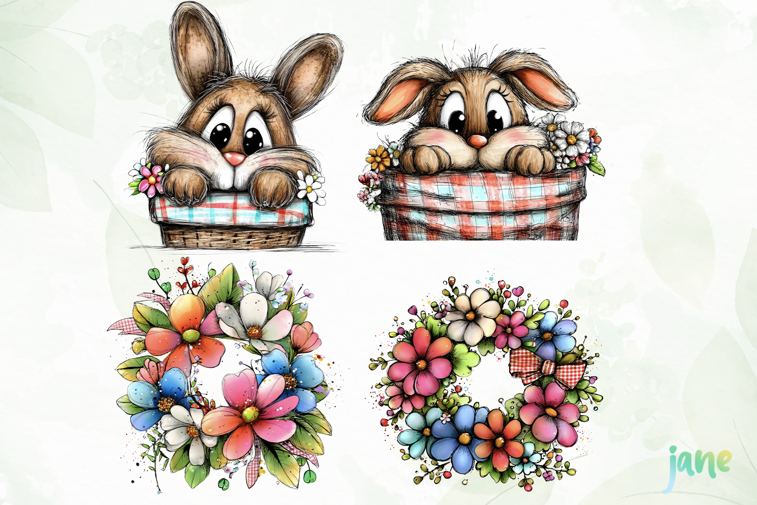 Spring Easter Watercolor Clipart product image 1