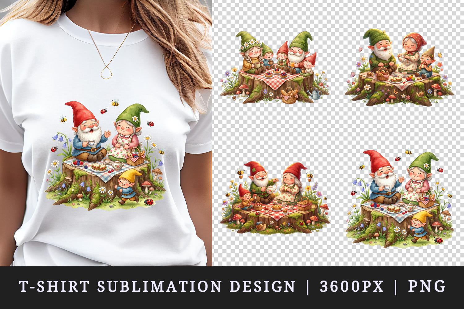 Spring Gnome t-shirt printable sublimation design png product image 1