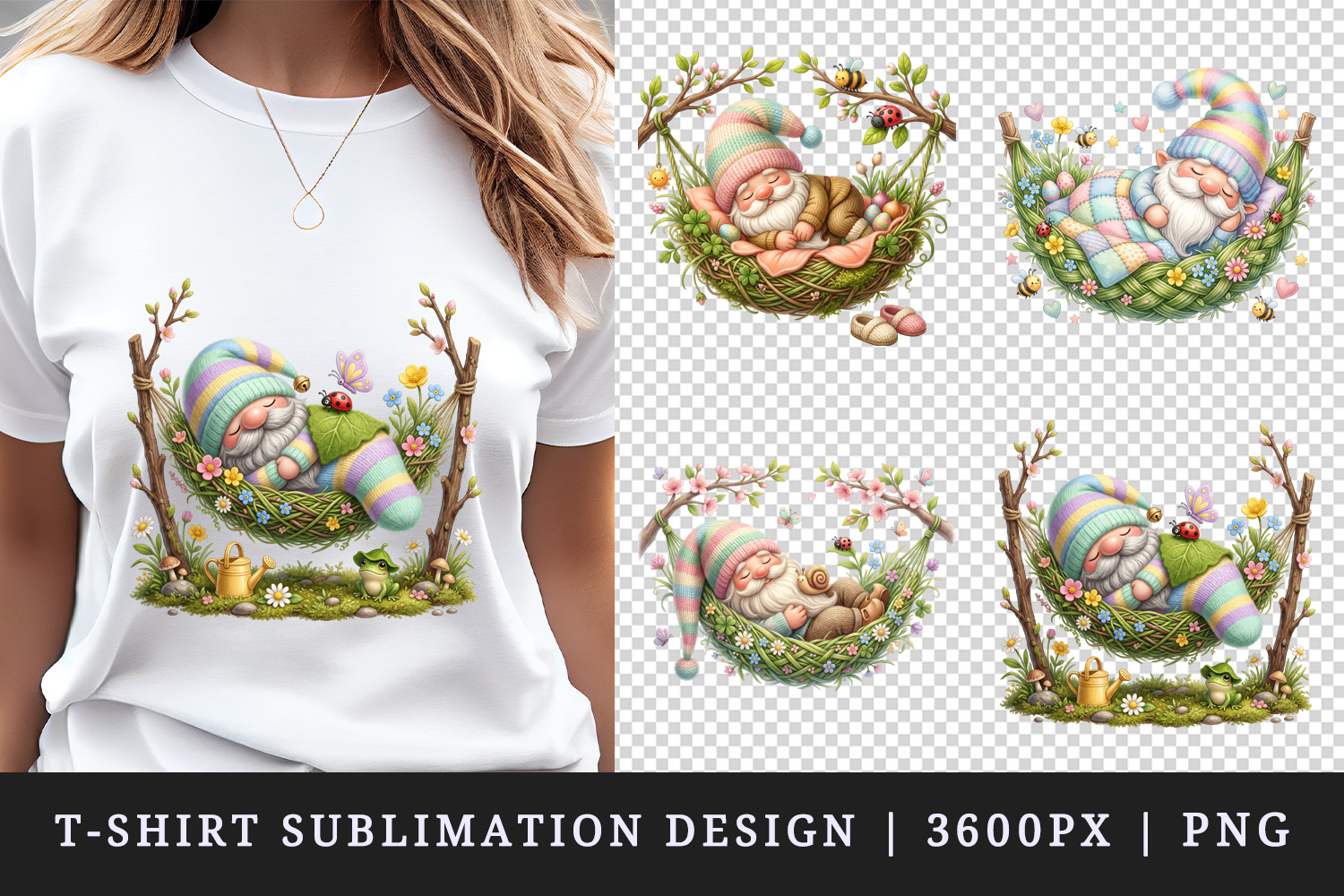 Spring Gnome t-shirt printable sublimation design png product image 1