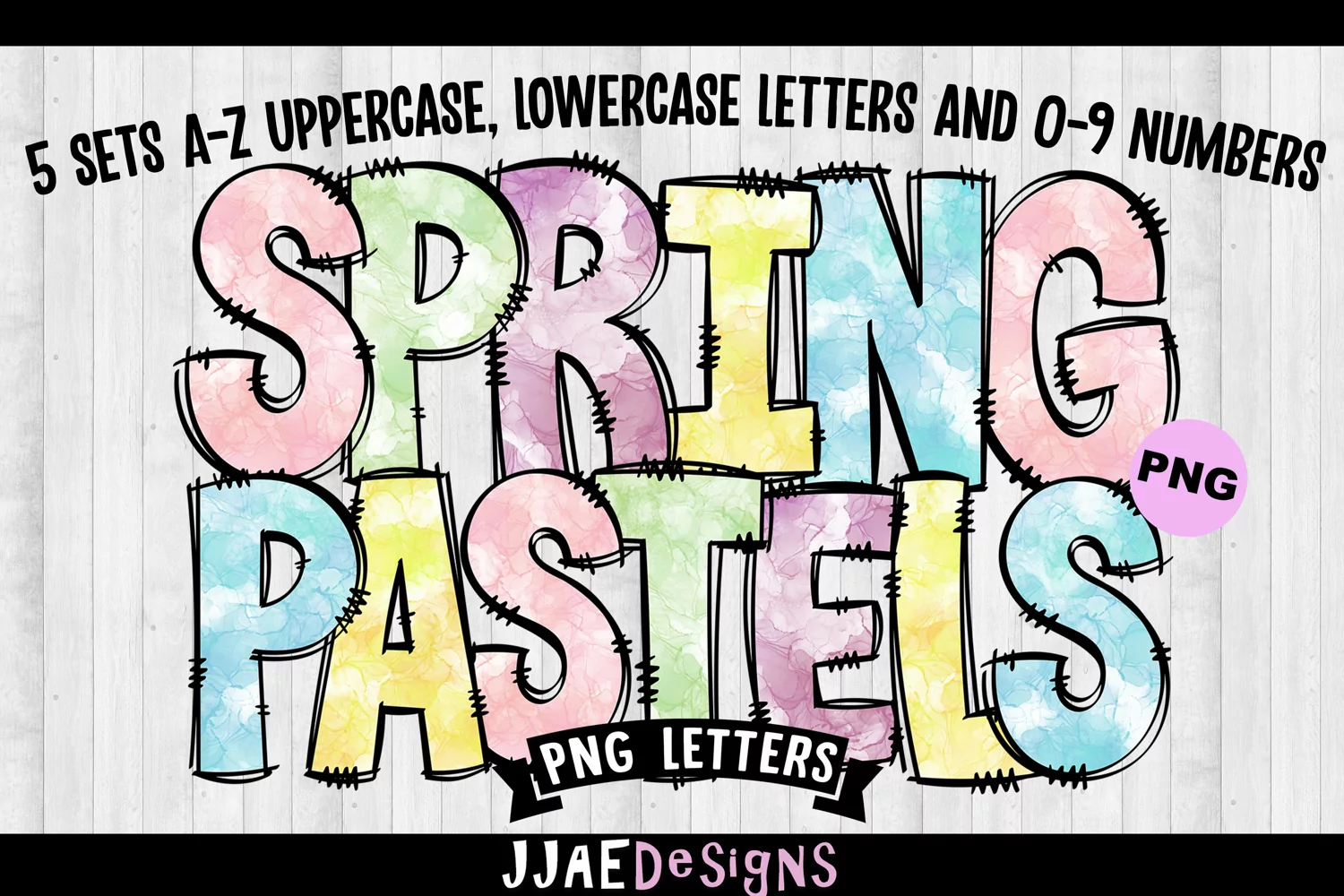 Spring Font, Easter Letters, Pastel Watercolor Font Letter product image 1