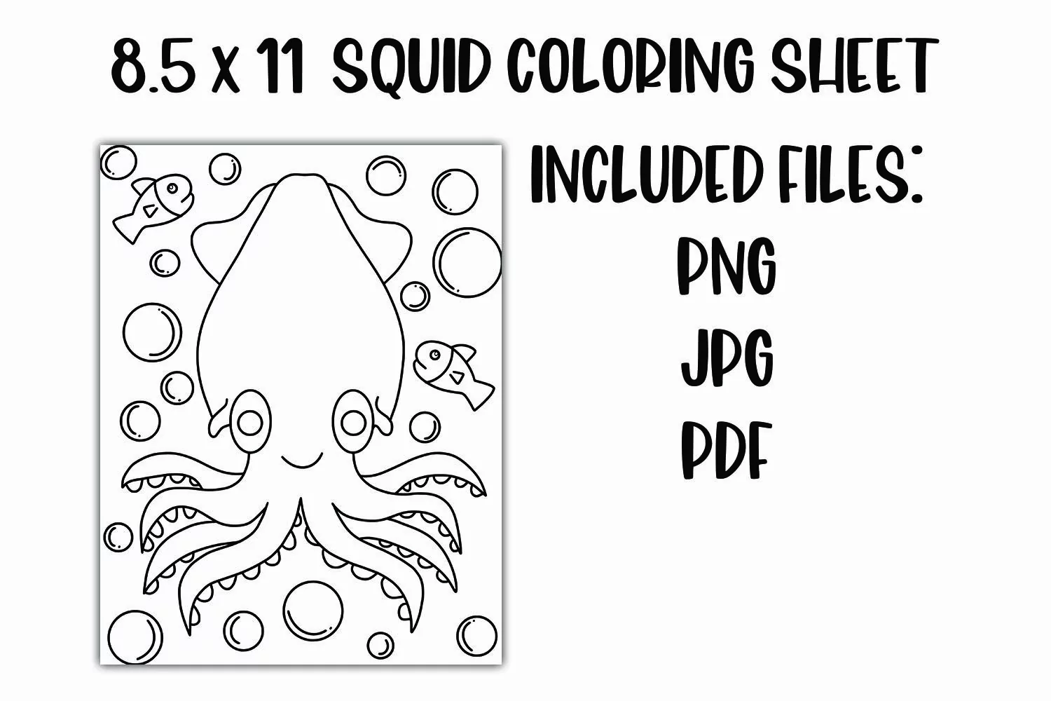 Squid Kids' Coloring Sheet product image 1