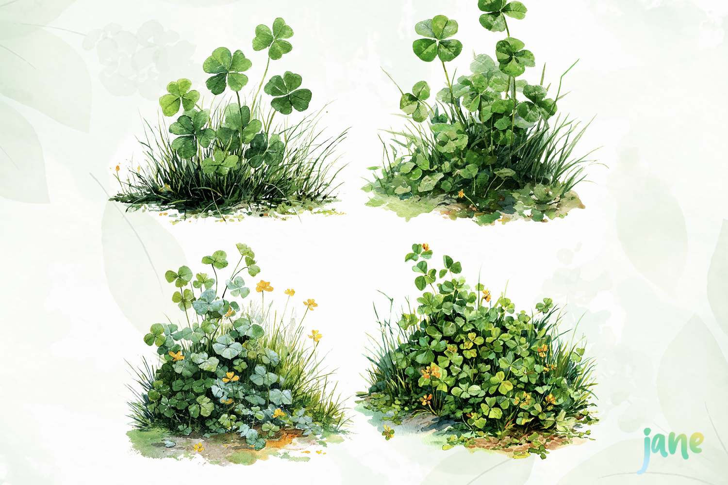 St. Patrick’s Day Clover Watercolor product image 1