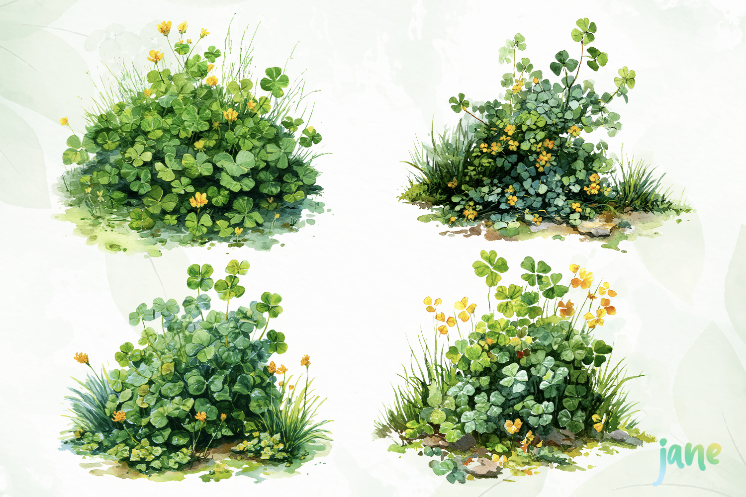 St. Patrick’s Day Clover Watercolor product image 1