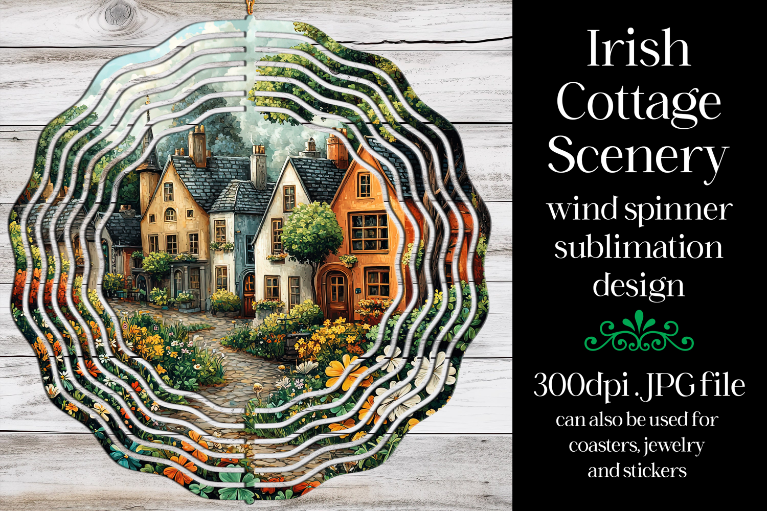 Irish Cottage Scenery Spinner, Sublimation Wind Spinner w6 product image 1