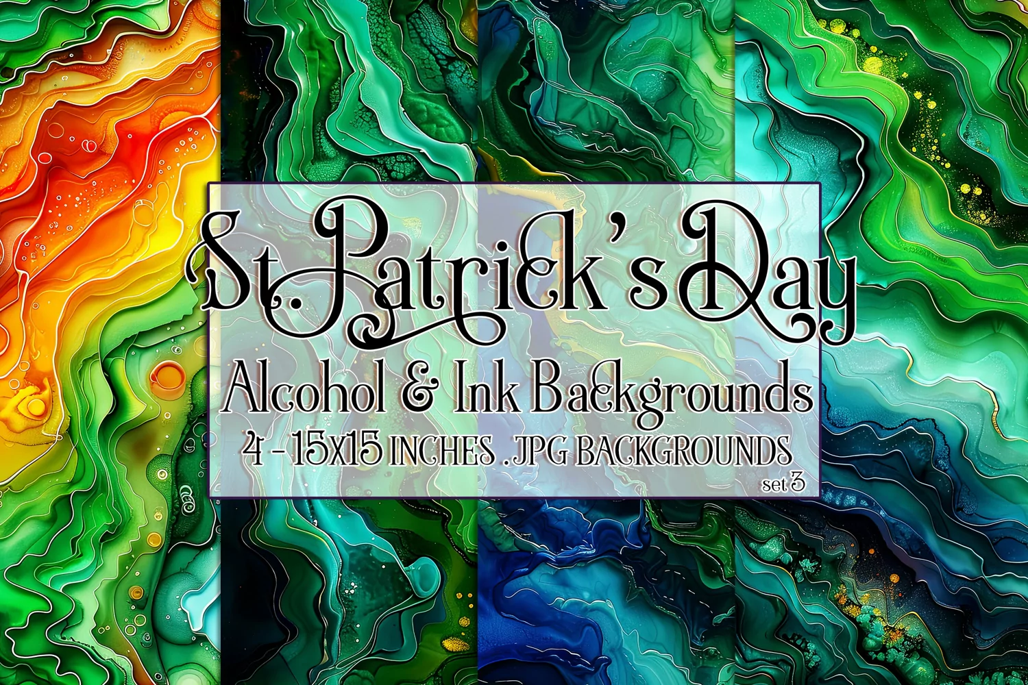 Alcohol Ink Backgrounds, 15x15 Multi Color Backgrounds, s3 product image 1