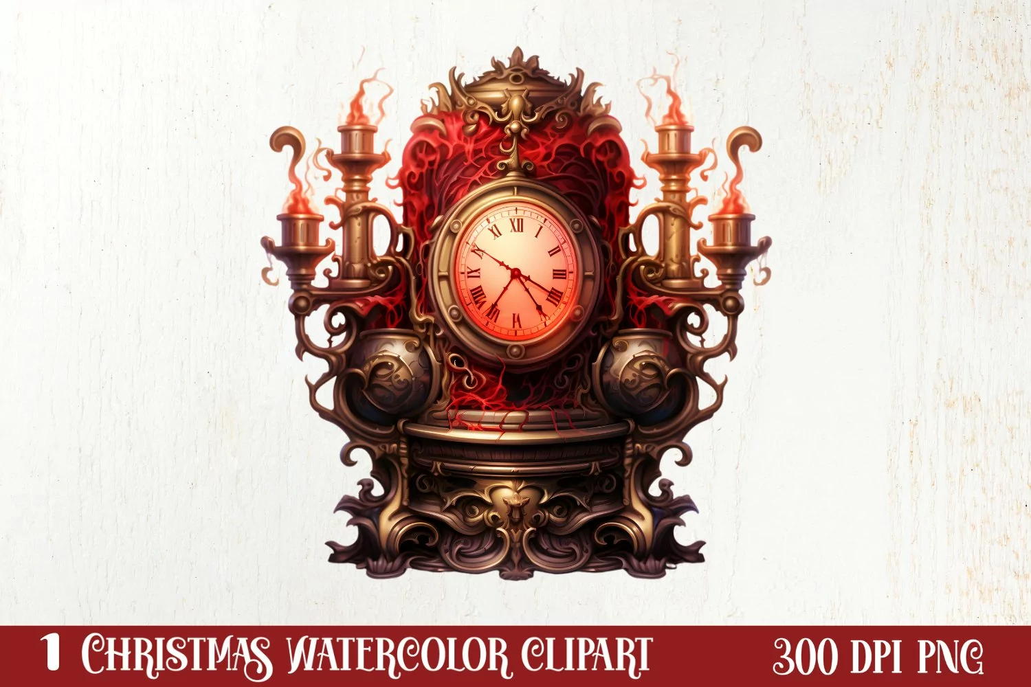 Steampunk Christmas Sublimation Clipart, Steampunk Christmas product image 1