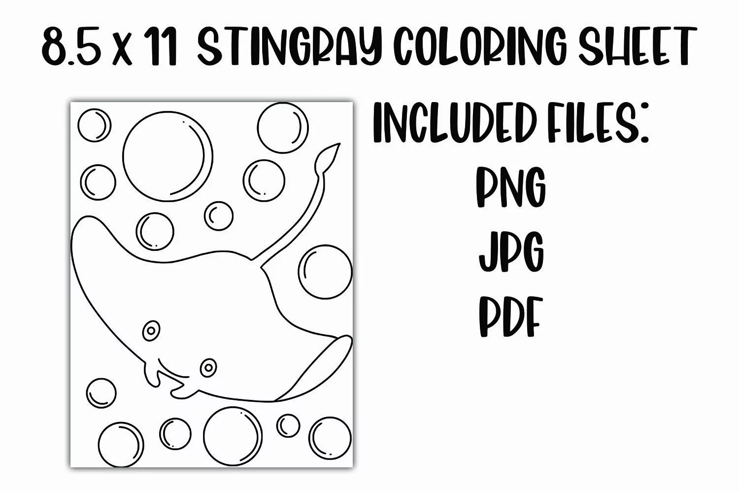 Stingray Kids' Coloring Sheet product image 1