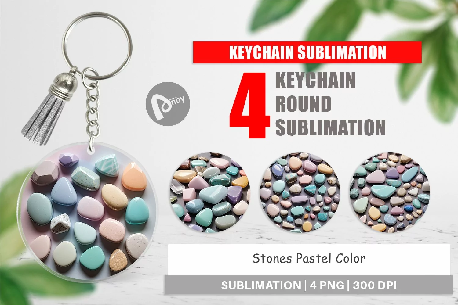 Keychain Stones Pastel Color product image 1