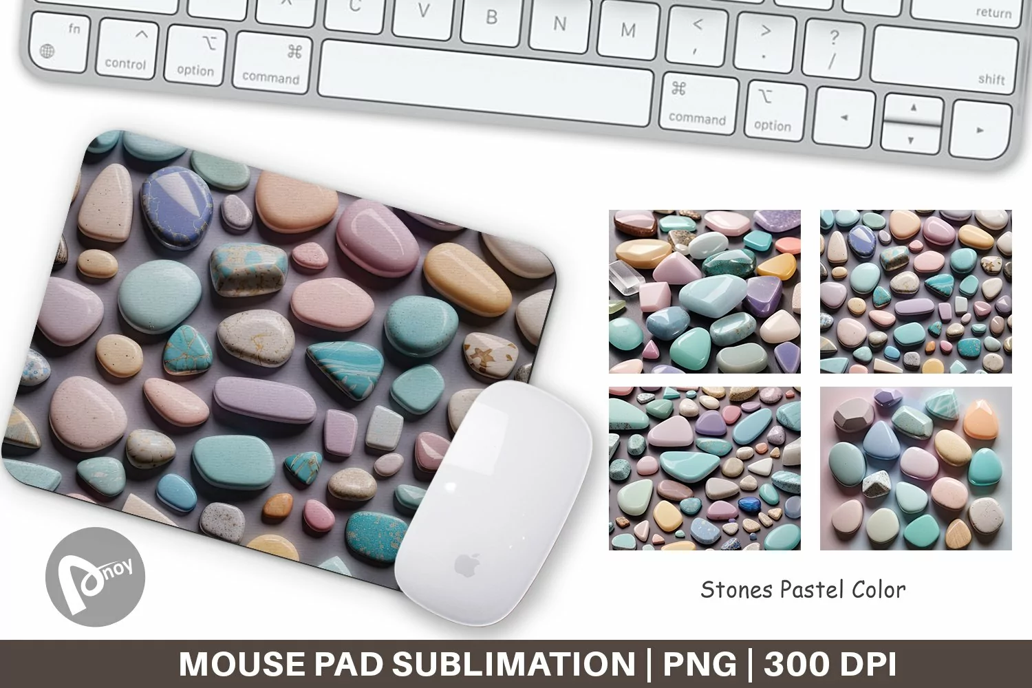 Mouse Pad Stones Pastel Color product image 1