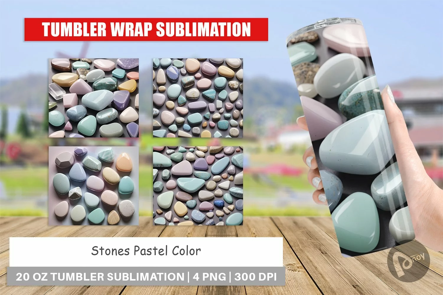 Tumbler Wrap Stones Pastel Color product image 1