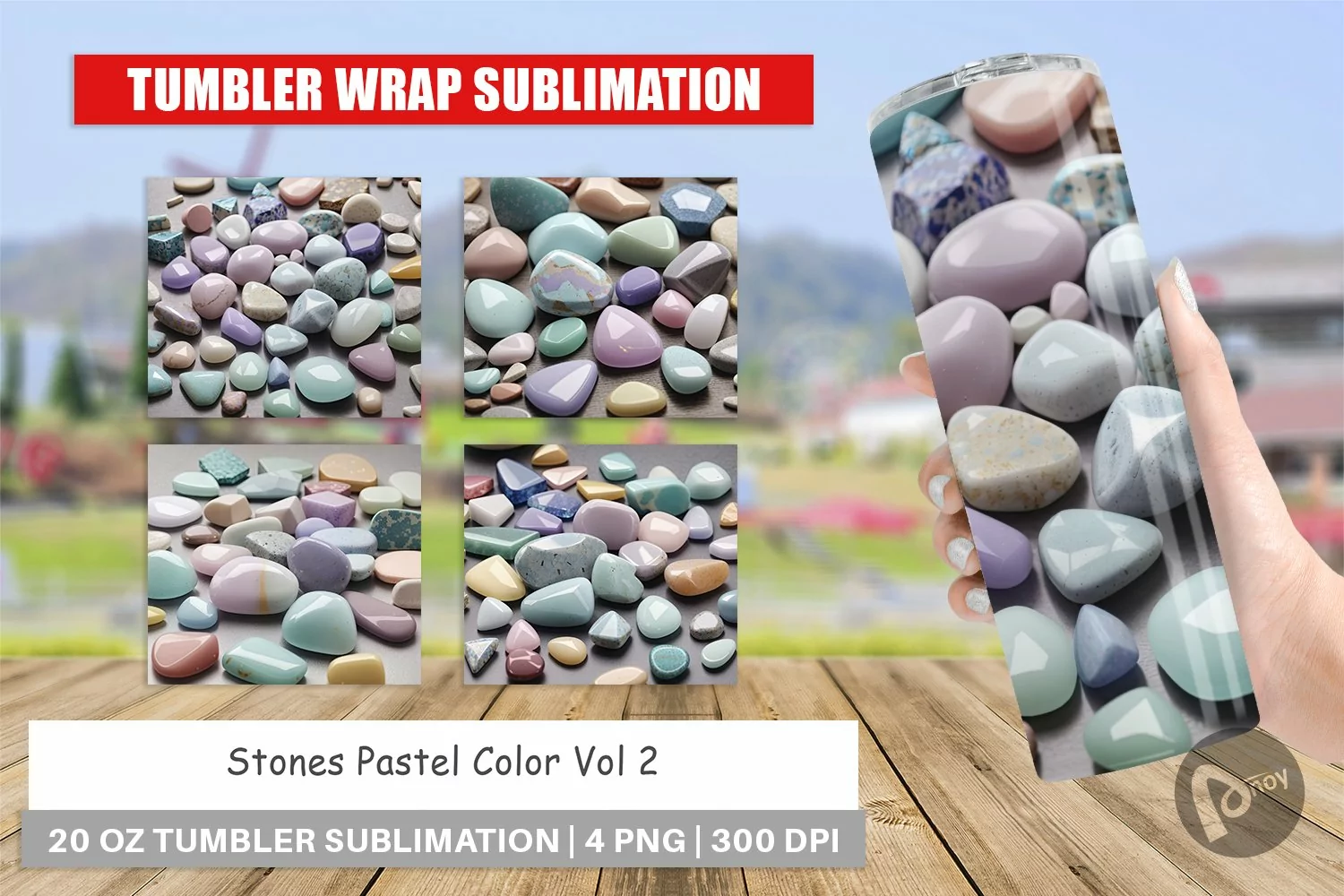 Tumbler Wrap Stones Pastel Color product image 1