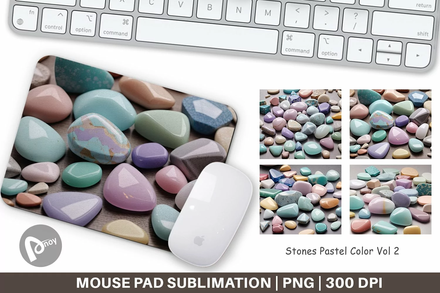 Mouse Pad Stones Pastel Color product image 1