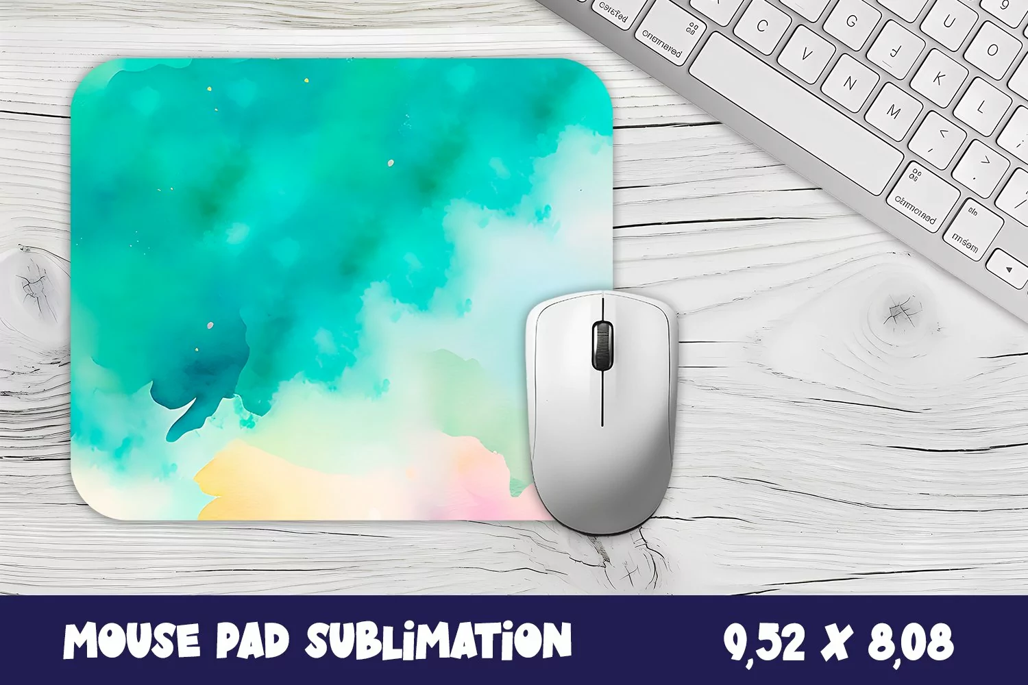 Mouse Pad PNG Abstract Multicolored watercolor Sublimation product image 1