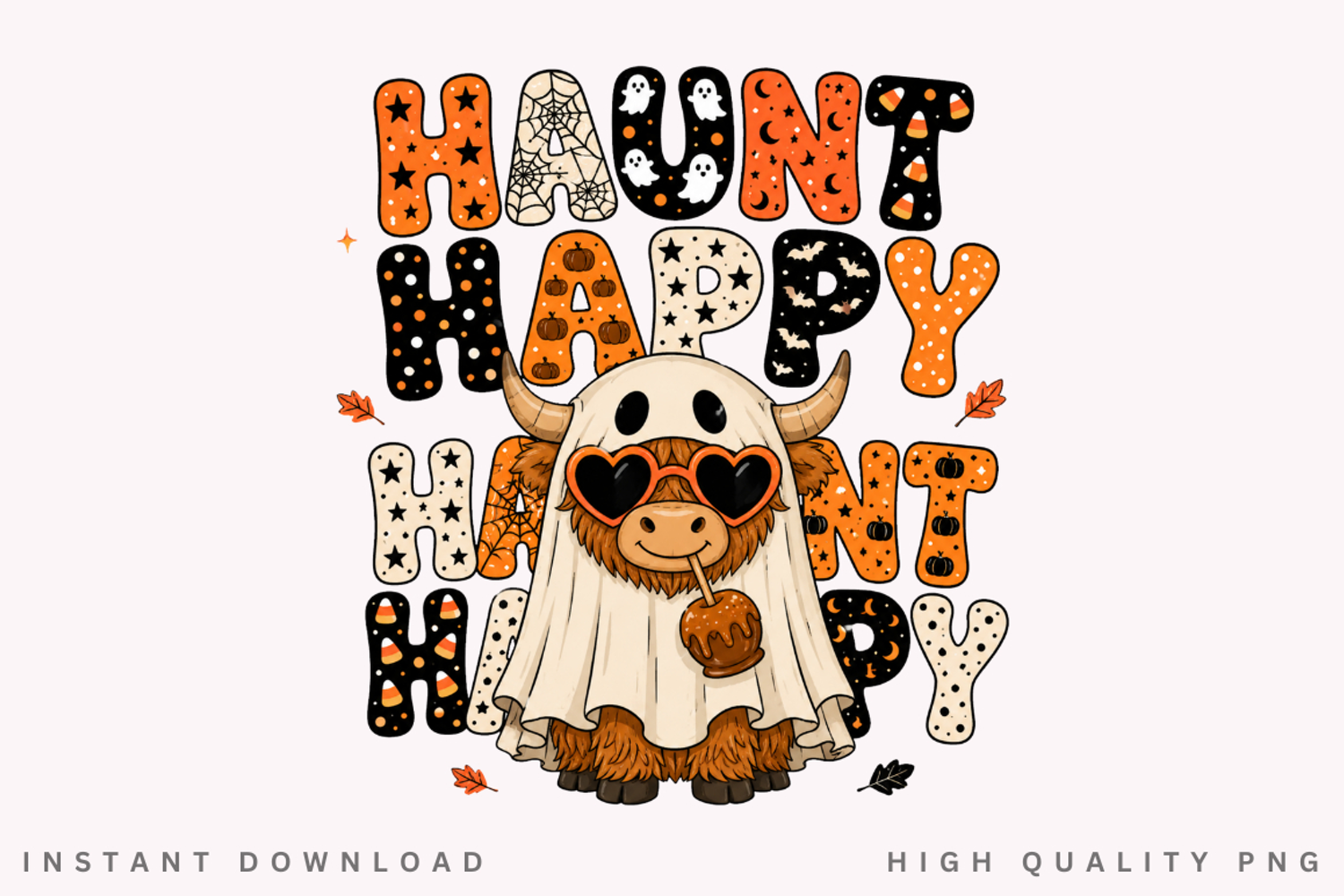 Haunt Happy PNG Sublimation Design, Retro Halloween Ghost product image 1