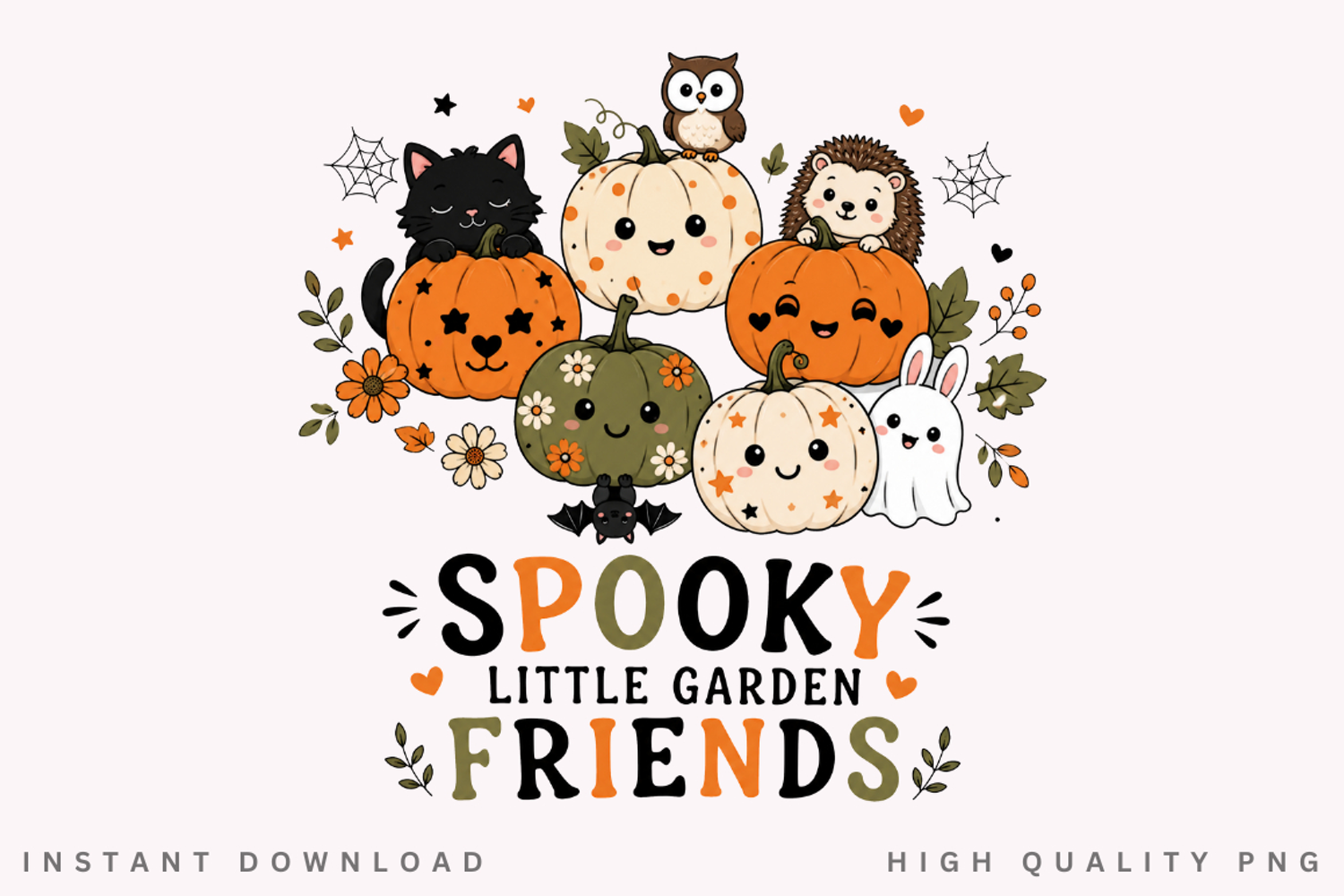 Spooky Little Garden Friends PNG Sublimation Design product image 1