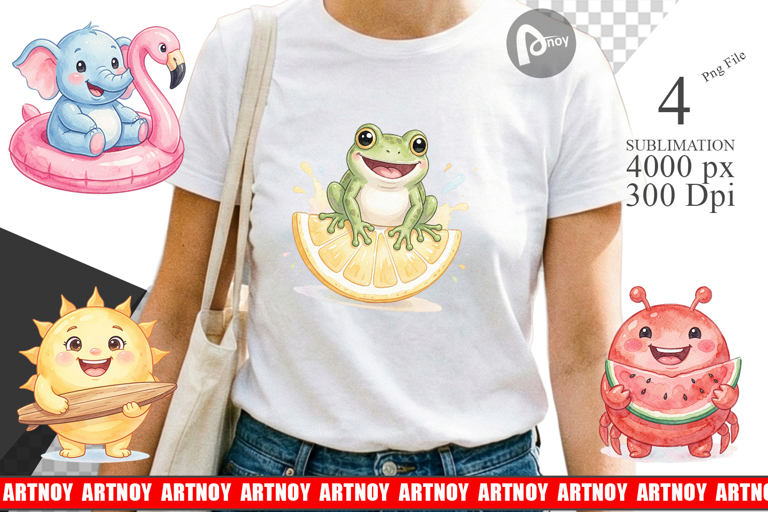 Summer Animals Watercolor Sublimation product image 1