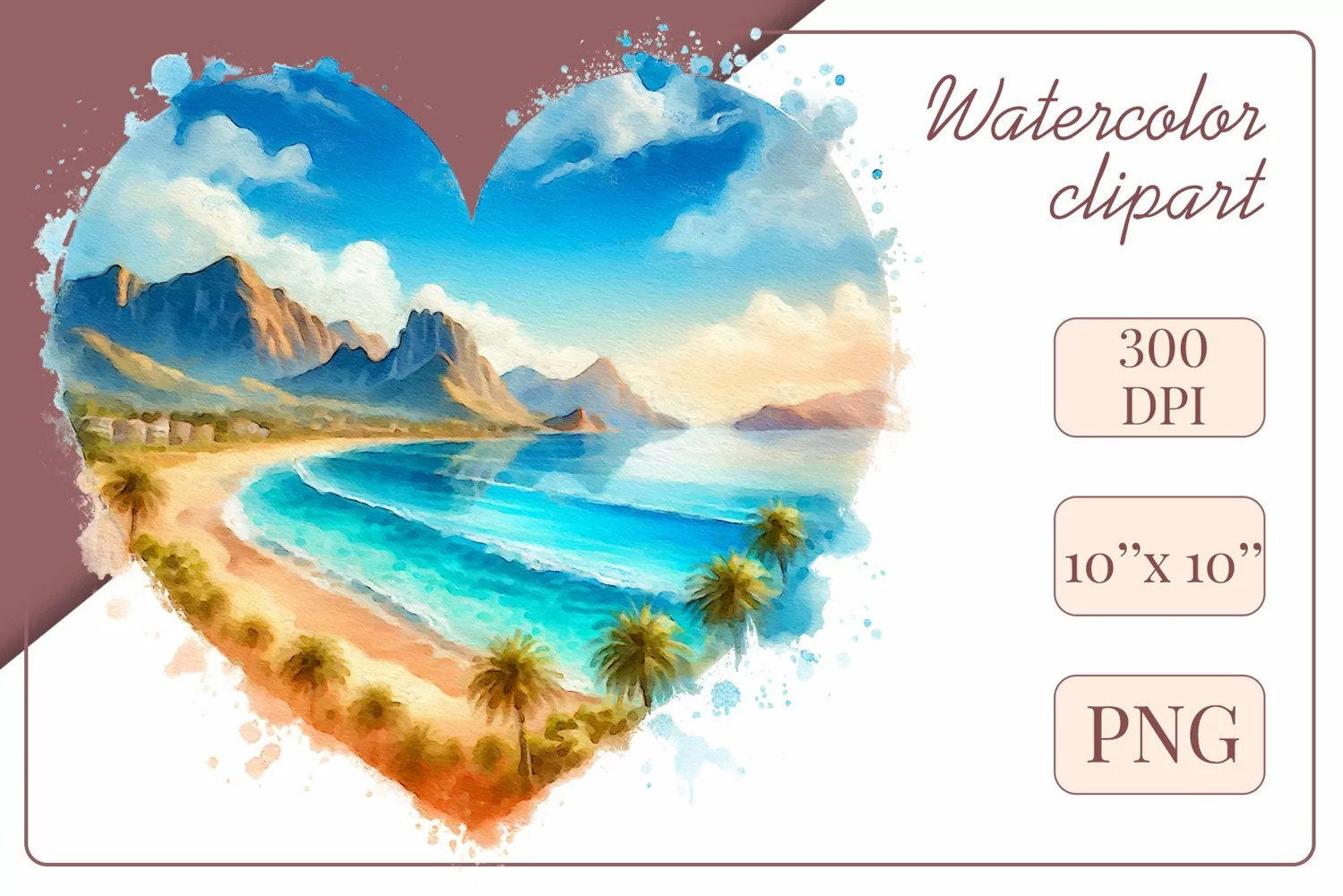 Explore our collection of vibrant watercolor clipart capturing the essence of summer beach relaxation. Perfect for cards, invitations, banners and websites, these designs infuse your projects with freshness, brightness, and joyful vibes.