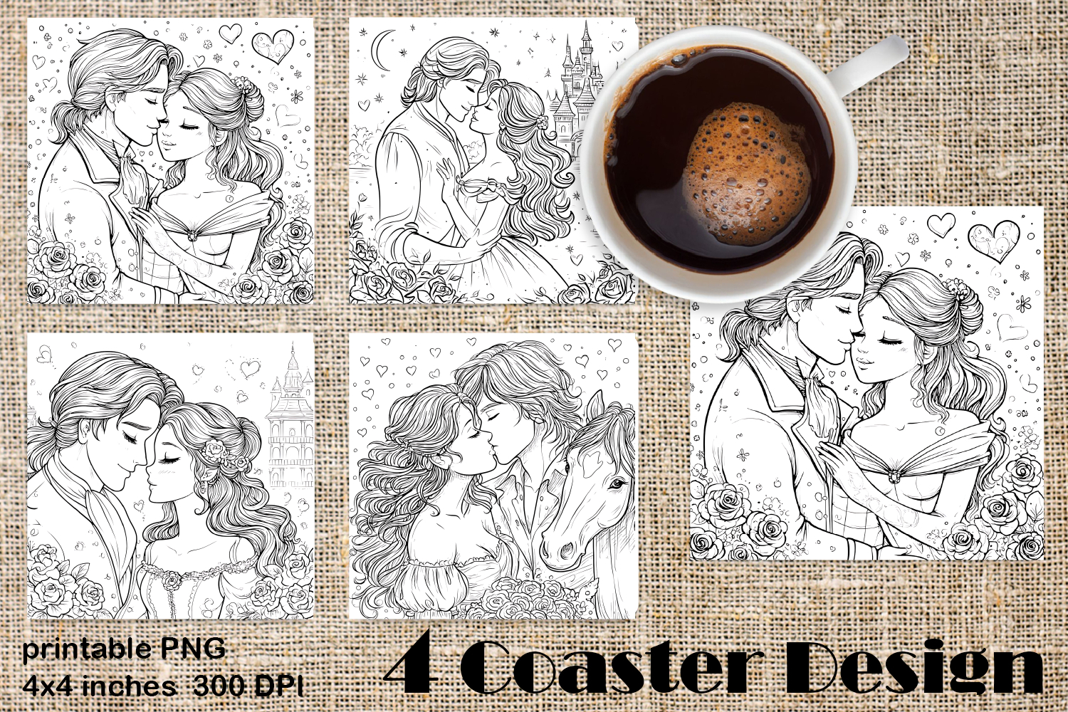 Summer girls Coaster Design |Coloring pages product image 1