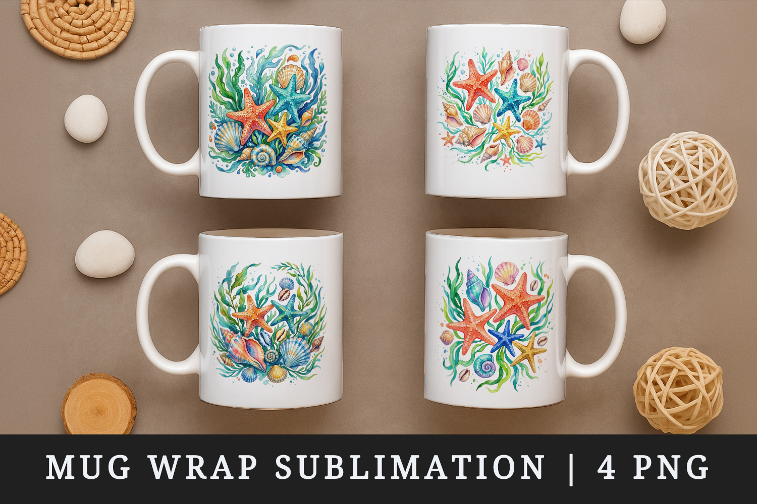Summer mug wrap printable sublimation design product image 1