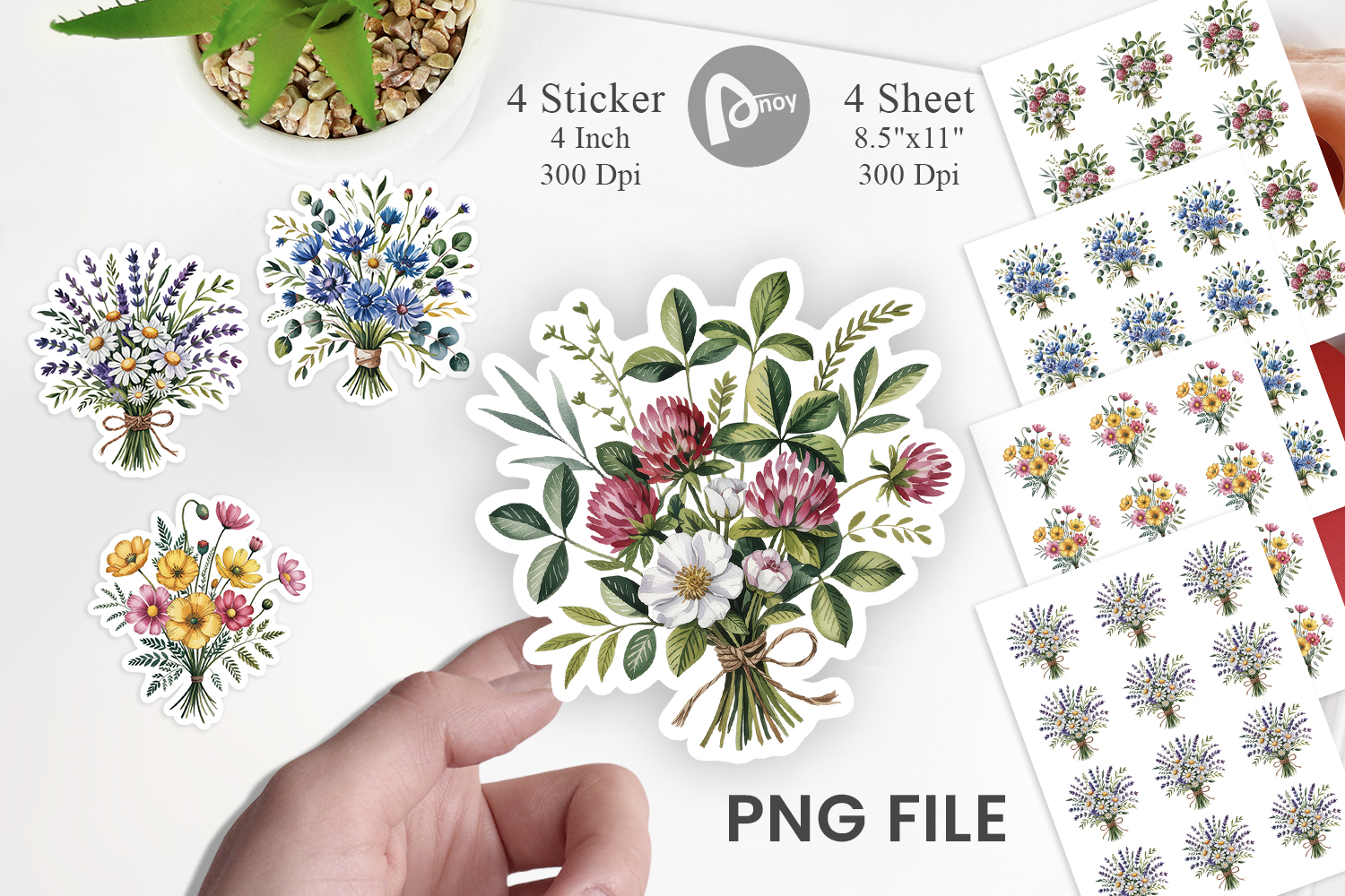 Summer Wildflower Watercolor Sticker product image 1