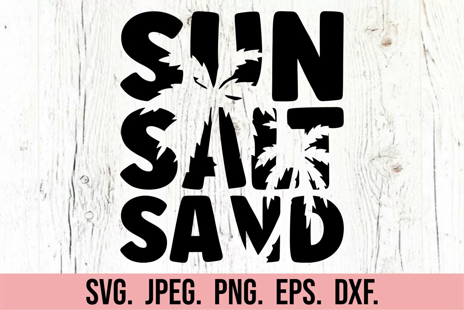 Sun Salt Sand SVG - Retro Summer SVG -Palm Tree - Beach Life product image 1