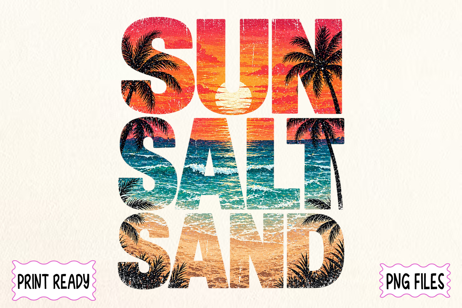 Sun Salt Sand Vintage Beach Design product image 1