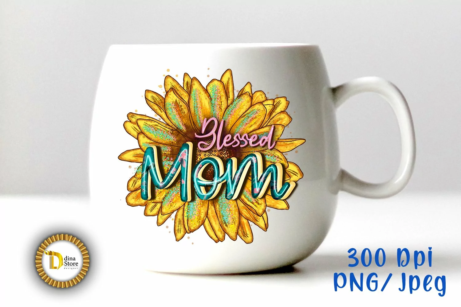 Sunflower Blessed Mom | Mother's day Sublimation PNG product image 1