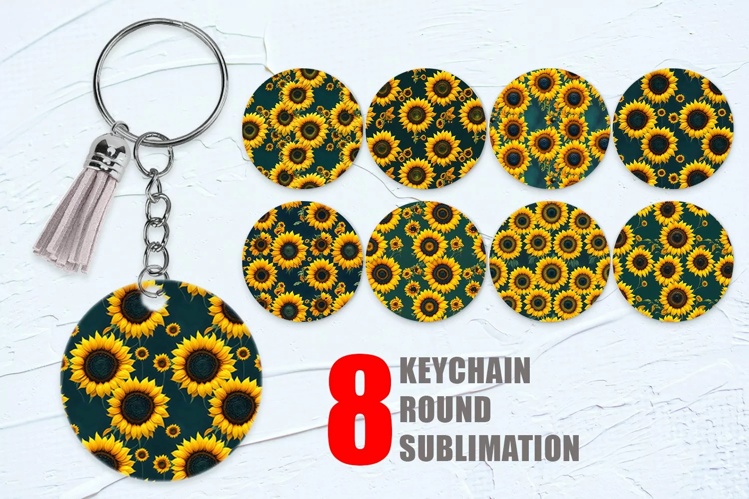 Sunflower Watercolor Keychain | Keyring product image 1