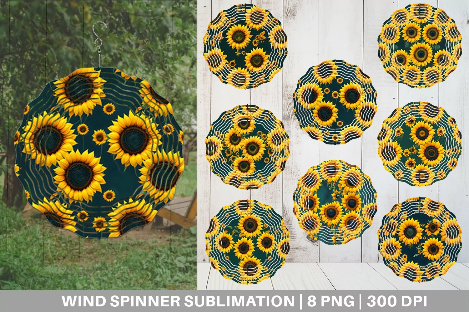 Sunflower Watercolor Wind Spinner | Sublimation Spinner Desi product image 1