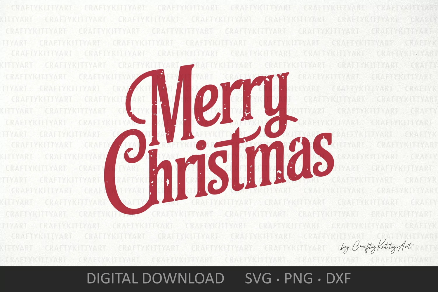 Distressed Merry Christmas SVG, Retro vintage grunge clipart product image 1
