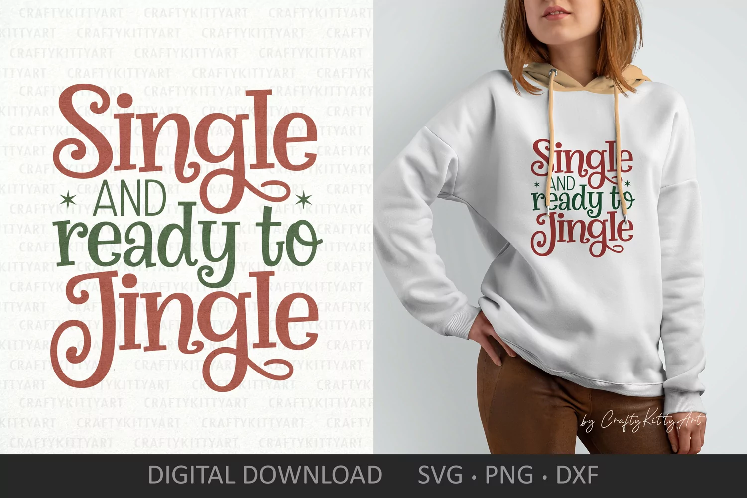 Single and ready to Jingle SVG, Funny Christmas SVG quote product image 1