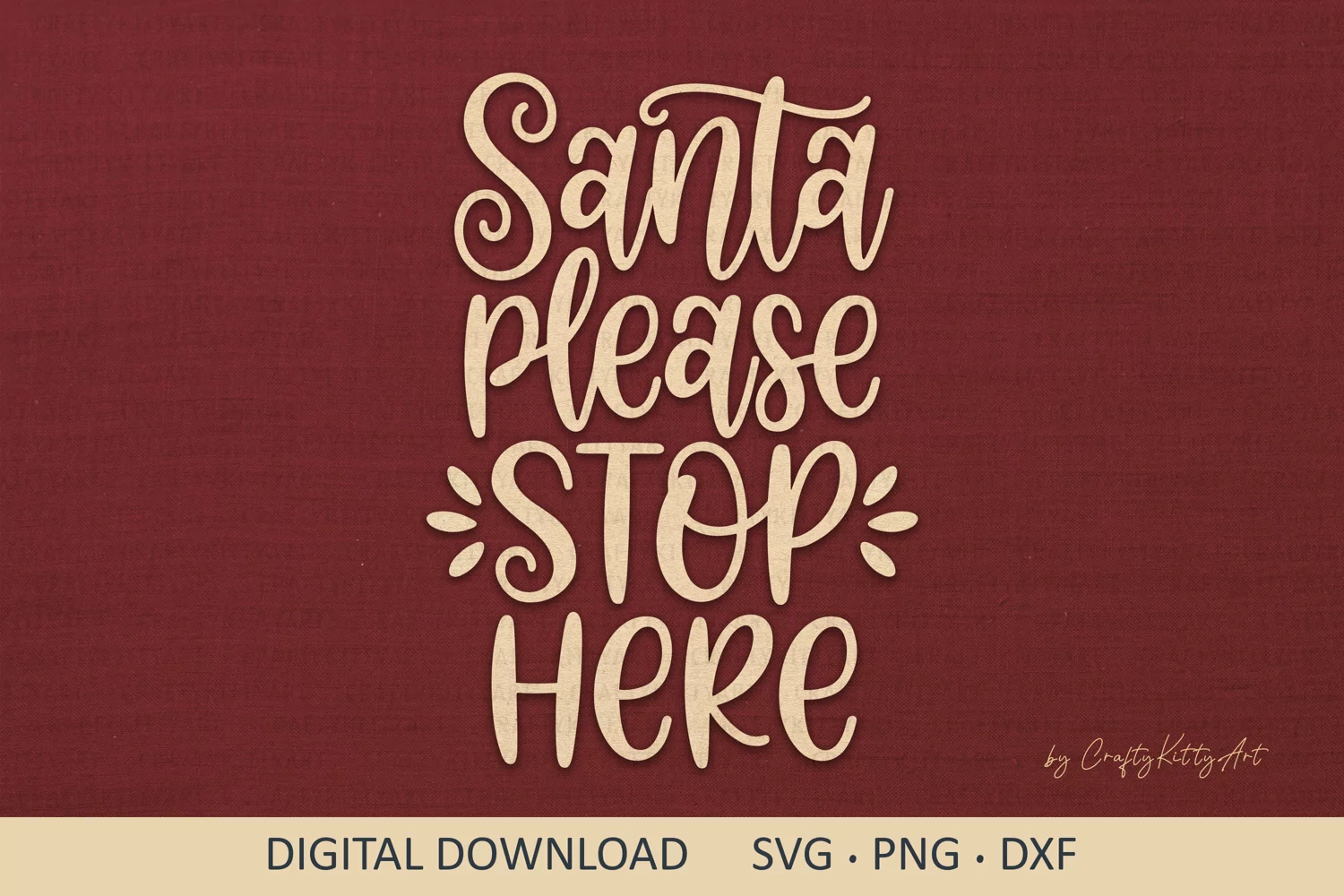 Santa stop here SVG, Funny Winter sign, Christmas SVG quote product image 1