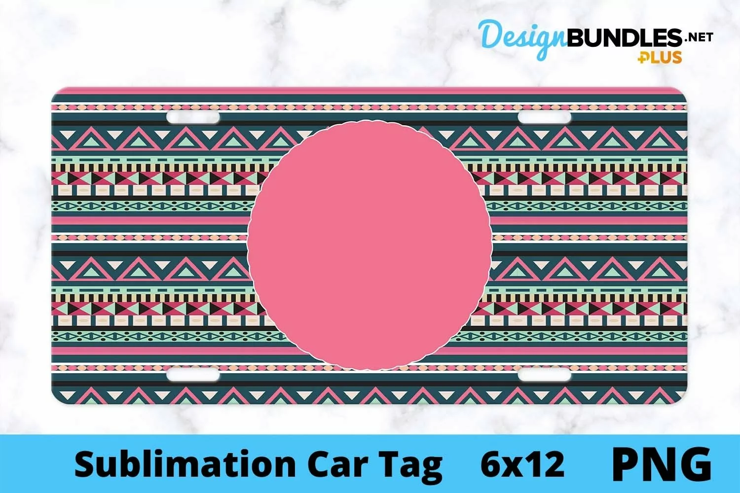 Sublimation Car Tag - Car Tag PNG - Tribal Monogram product image 1