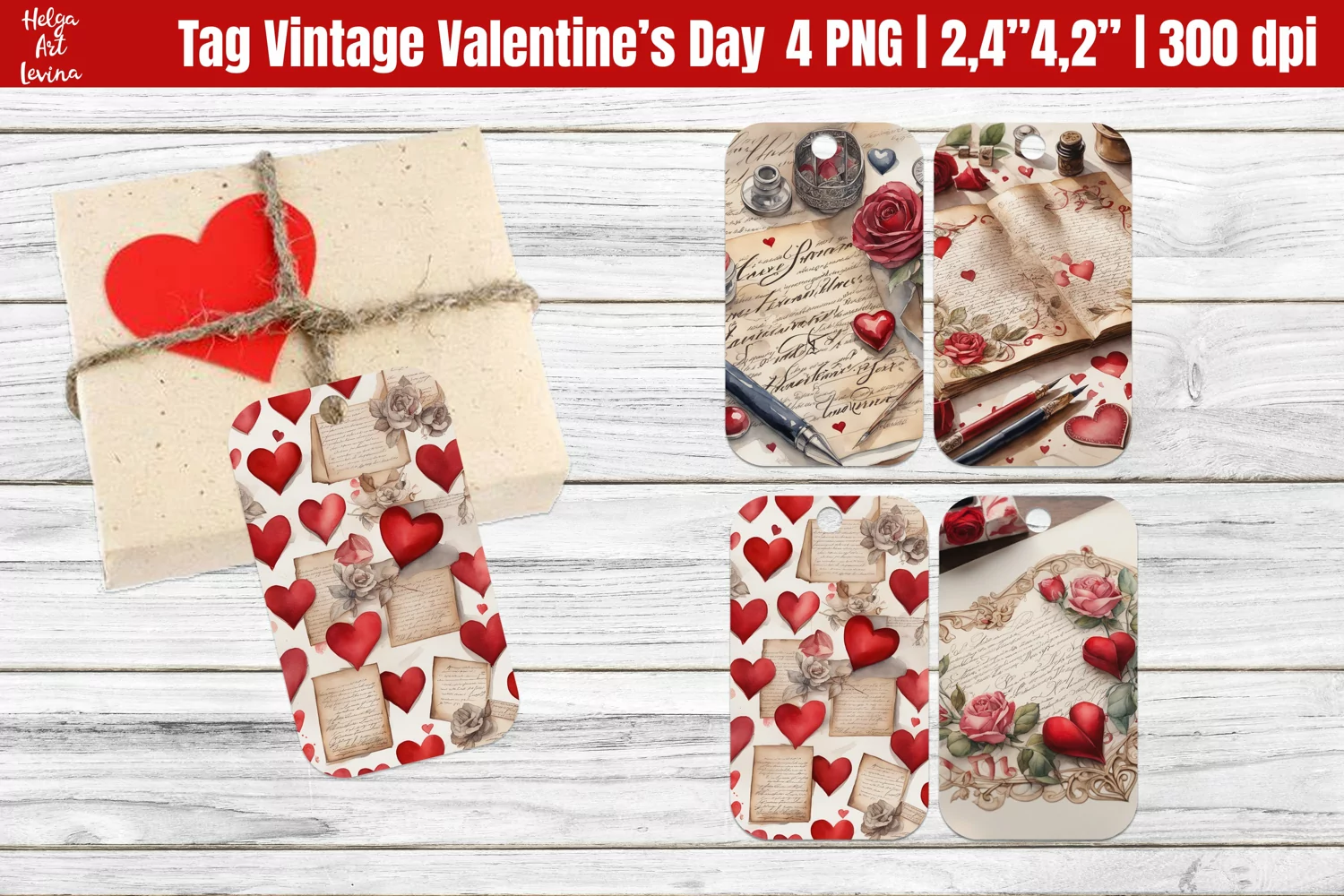 Vintage Valentine's Day| Gift tags product image 1