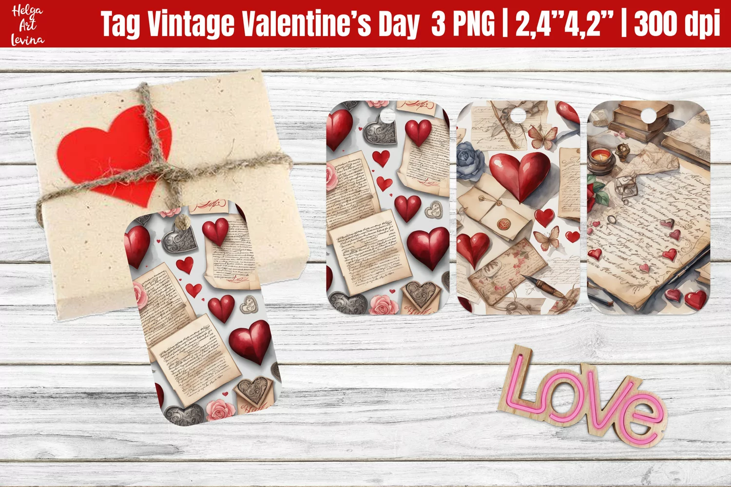 Vintage Valentine's Day| Gift tags product image 1