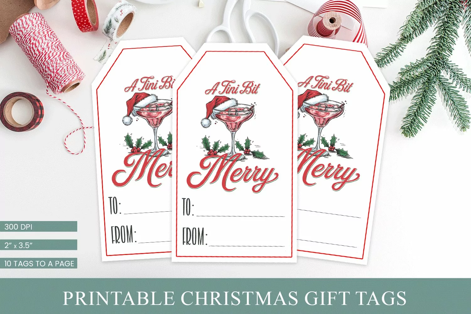 Printable Christmas Gift Tags | A Tini Bit Merry Tags product image 1